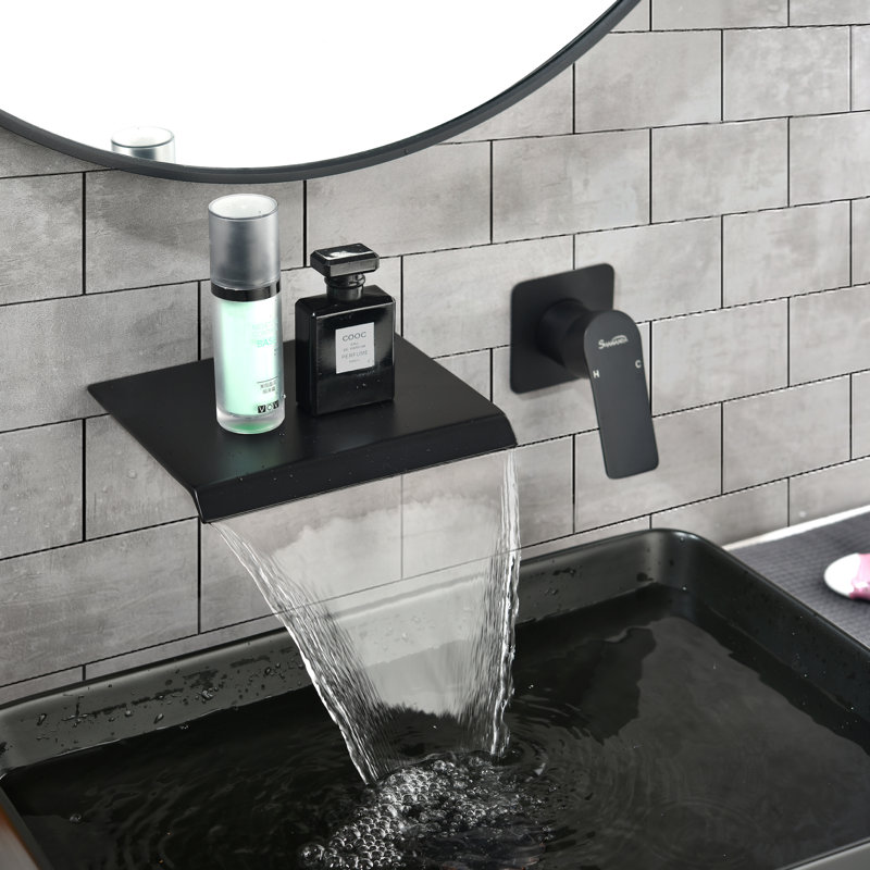 Wall Mounted Optional Single-handle Bathroom Faucet, Black