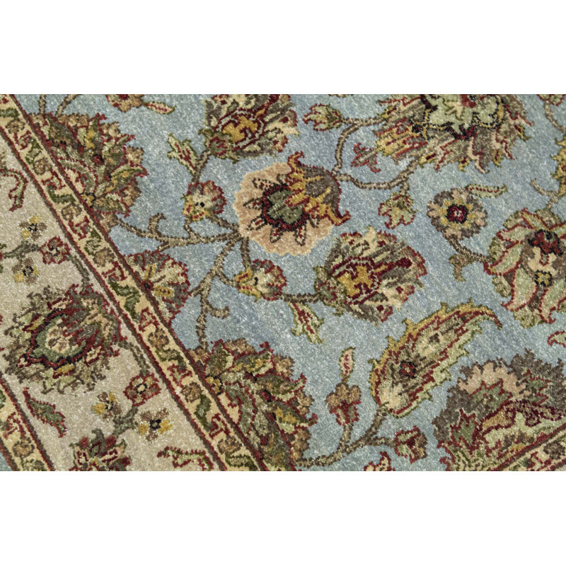 Tapis brun et bleu de haute qualité noué à la main