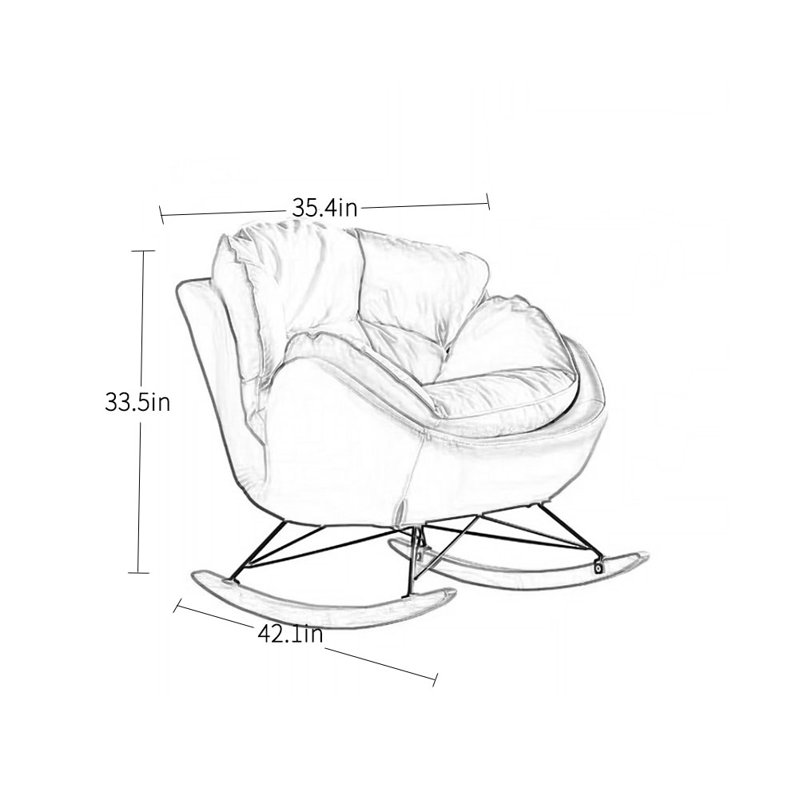 Chaise berçante élégante à pétales