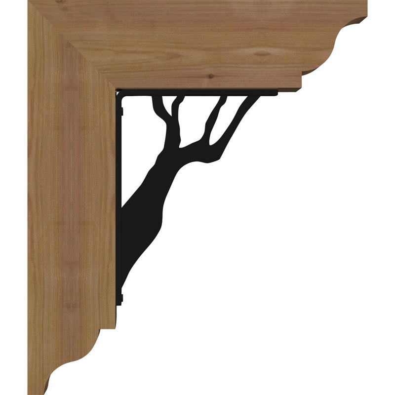 3 1/2"W x 9 1/2"D x 12"H Damon Traditional Ironcrest Smooth Bracket, Western Red Cedar (1 1/2"W x 5 1/2"D x 8"H Iron Bracket)