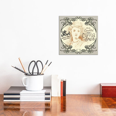 Vintage Collage: Coffee Snob by Jennifer Redstreake - Wrapped Canvas Print