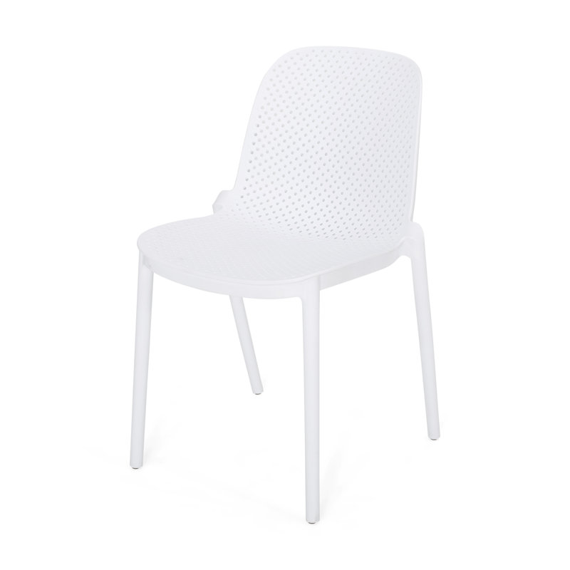 Chaise de patio empilable Roxanne, Blanc