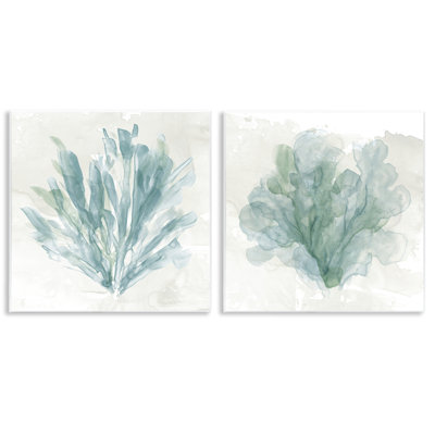 Mottled Coral Abstracts 2 Piece Wall Plaque Art Set, design by Carol Robinson