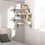 Ensemble de 4 tablettes d'angle flottantes en bois rustique pour salle de bain, cuisine, chambre à coucher, salon et bureau