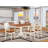 7 Piece Dining Set Consist of a Rectangle Dining Table with Butterfly Leaf and 6 Kitchen Chairs, Buttermilk & Cherry-1383695340