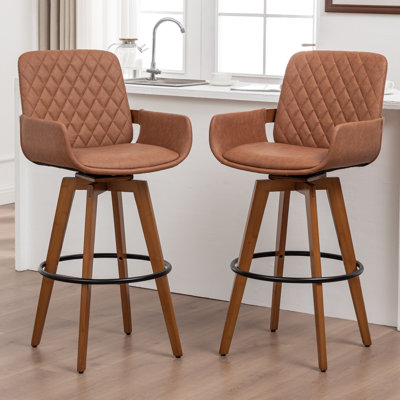 Swivel Yes Faux Leather Bar Stool