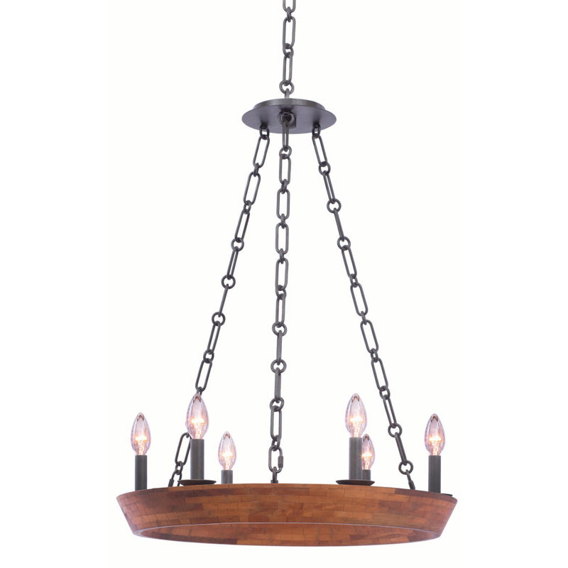 Luminaire suspendu en fer noir Lansdale 6 LT Kalco