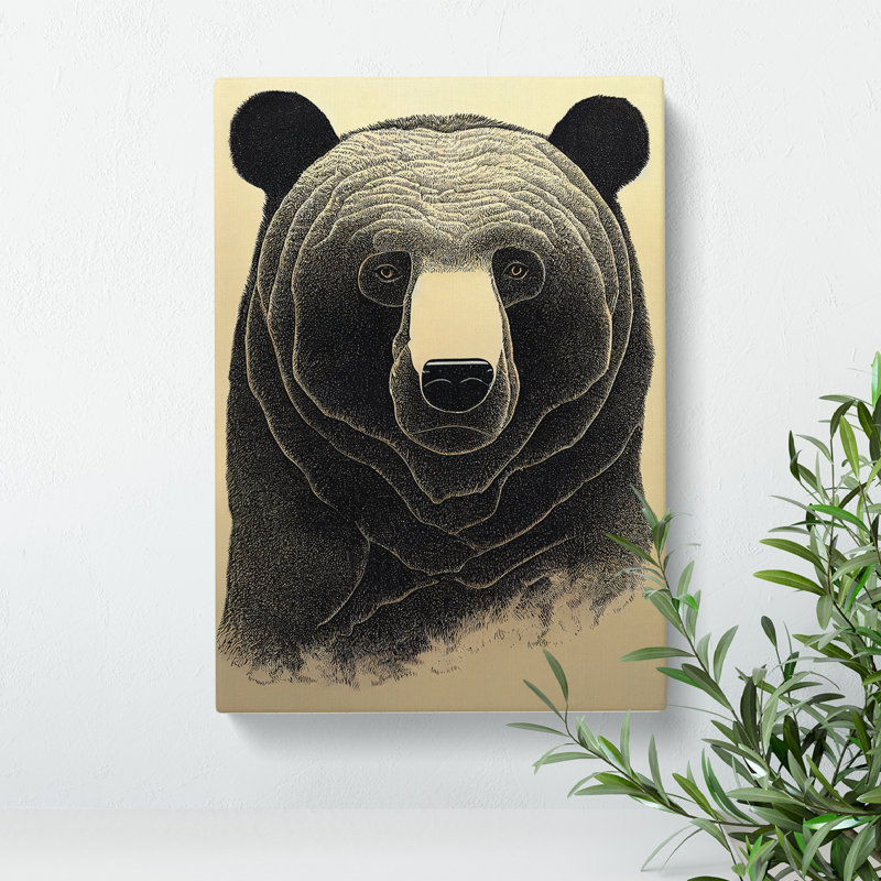 Bear Portrait No.3 Abstract - Wrapped Canvas, 50cm H x 35cm W x 3cm D