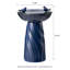 Fontaine de sol d'extérieur 24,75 "en céramique bleu cobalt torsadée avec deux oiseaux, pompe et lumière DEL (KD)