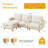97" Modular Sectional Sofa, L-shaped Couch With Movable Ottoman, Comfy Corduroy Couch With Spring Cushion-1352472286