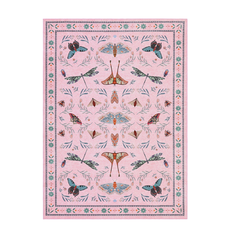 Area Rugs for Living Room Floral Washable Rug Vintage Large Soft Boho Non-Slip Carpet Indoor Floor Stain Resistant Carpets for Bedroom Dining Room Farmhouse Nursery Home Office