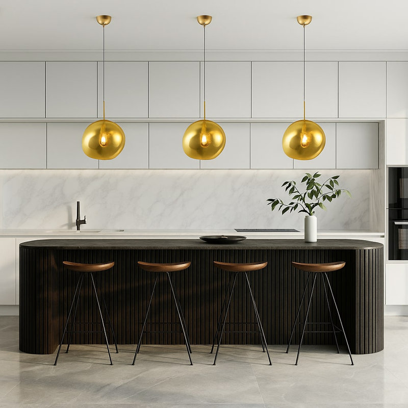 1-Light Gold Pendant With An Acrylic Shade