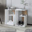Table d'appoint Everet 25 po, pour salon, à trois niveaux, blanc, chêne naturel