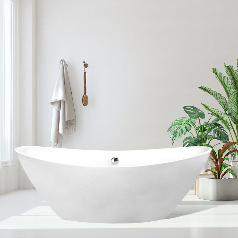 Allegra 70.9'' x 33.9'' Soaking Acrylic Bathtub