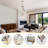 Modern Crystal Chandelier With Adjustable Height, 6-Light Brushed Nickel Fixture For Dining Room, Kitchen, Bedroom, Hallway, And Foyer