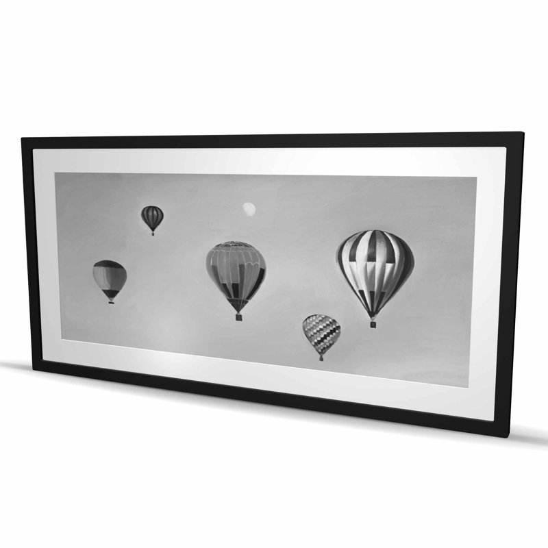 Air Balloon Landscape - Hyperrealist Office, reproduction encadrée