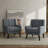 Jaqueze Upholstered Gray Polyester Tufted Square Arm Accent chair-345980273