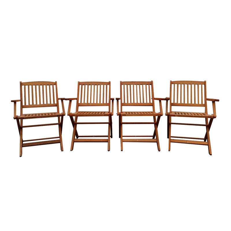 Salle à manger de patio pliable Darrens avec 4 chaises, pour divers espaces intérieurs et extérieurs: patio, cour arrière, terrasse, terrasse, espaces pliables multiples: