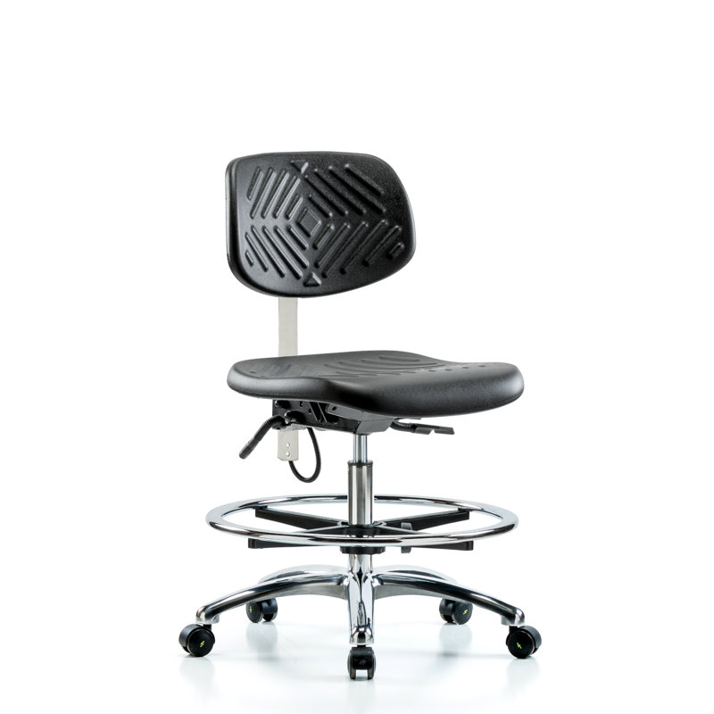Aarav Drafting Chair, Black, Casters, Included