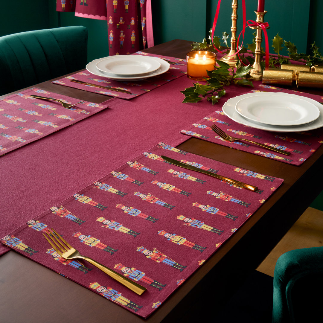 Christmas Nutcracker Cotton Dining Placemat 4 Pack