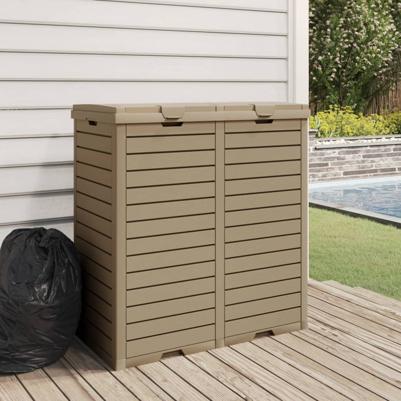 Poubelle en plastique 60,8 gallons, Brun clair