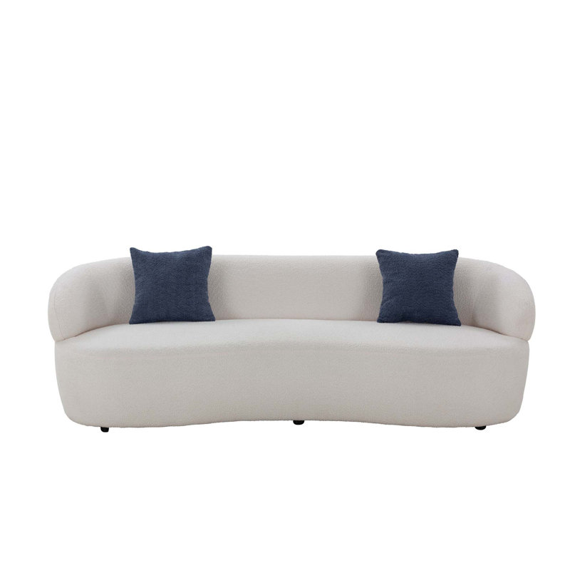 Charmant canapé incurvé pour diverses pièces, rehaussant le confort et le style, Beige Boucle