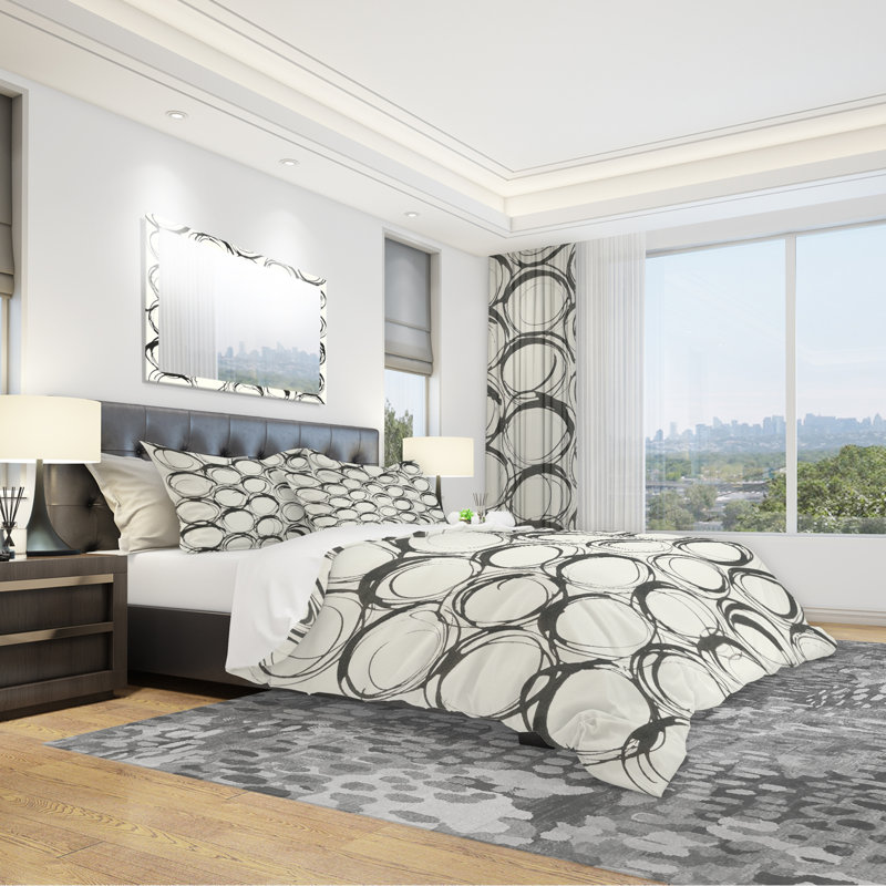 Modern & Contemporary Polyester Weave / Muslin Geometric Shapes Duvet Cover, King Duvet Cover + 2 Shams