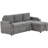 Convertible Bed Sectional With Hidden Storage, Cup Holders, Ports, Soft Chenille, Gray For Living Room 83.5" Reversible Chaise,-1745526774