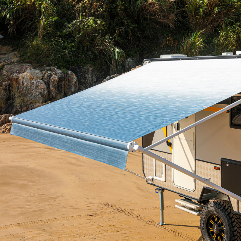 Retractable RV/Patio Awning, Blue, 120" W x 96" D