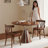 Nut-brown Round Solid Wood Dining table-896253763