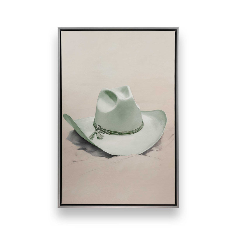 «Cowboy Essentials» en vert, ensemble de 2, Cadre flottant en chrome poli, H 19 po x l 26 po