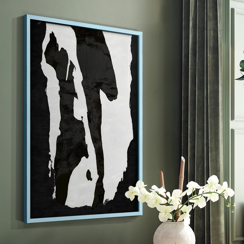 Abstrait, encadré, prêt à accrocher, Bleu, H 29 po x l 23 po