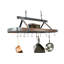 Signature 45" Oval Ceiling Pot Rack Hammered Steel w Walnut & 18 Hooks
