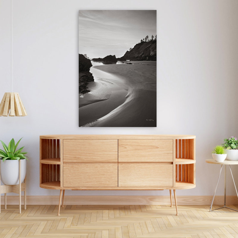 Coucher de soleil moderne et contemporain sur la côte III, H 48 po x l 32 po