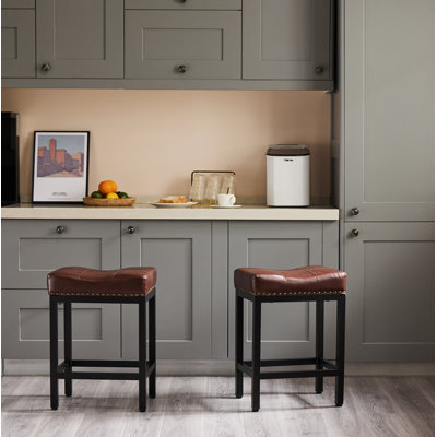 Michille Saddle Upholstered 24.21" Counter Stool
