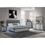 Grand lit noir Adelaide gris avec DEL-248829992