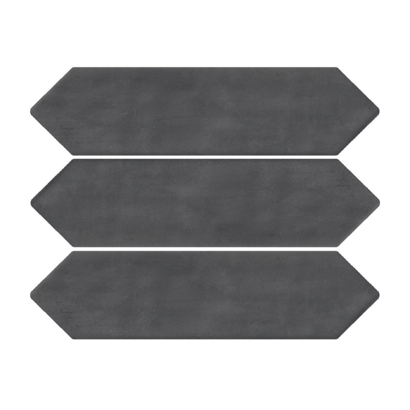 Glazed Ceramic Picket Subway Tile 3" x 12"- Glossy, Black