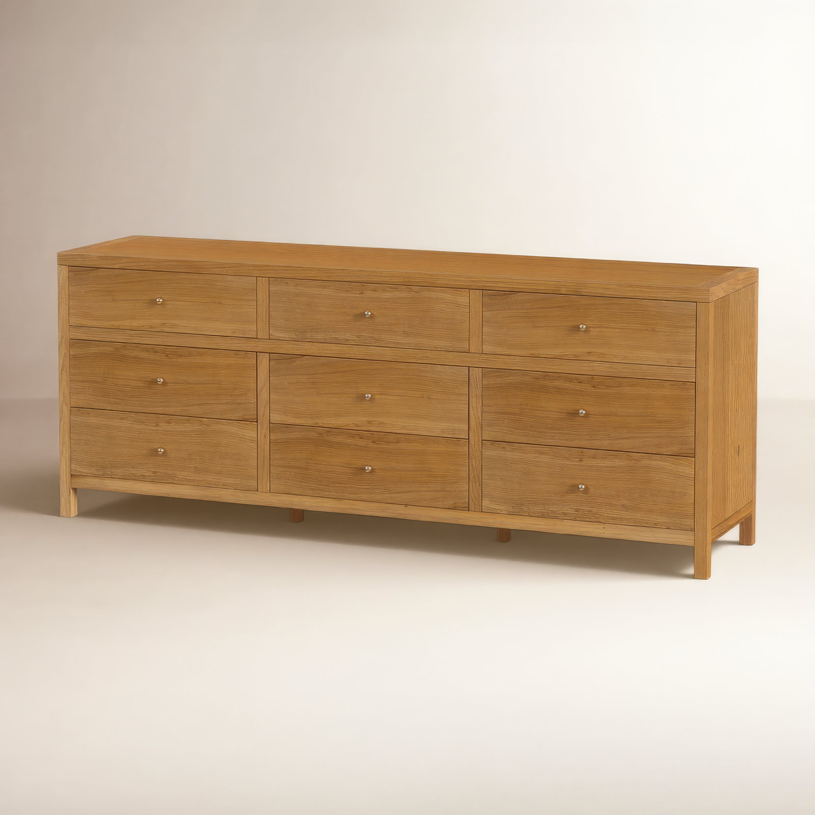 Celine 84" 9-Drawer Dresser, Natural Brown