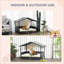 Lit pour chien d'extérieur avec auvent - Cozy Water - Coussin pour petits et moyens chiens, format maison blanc crème, chaise