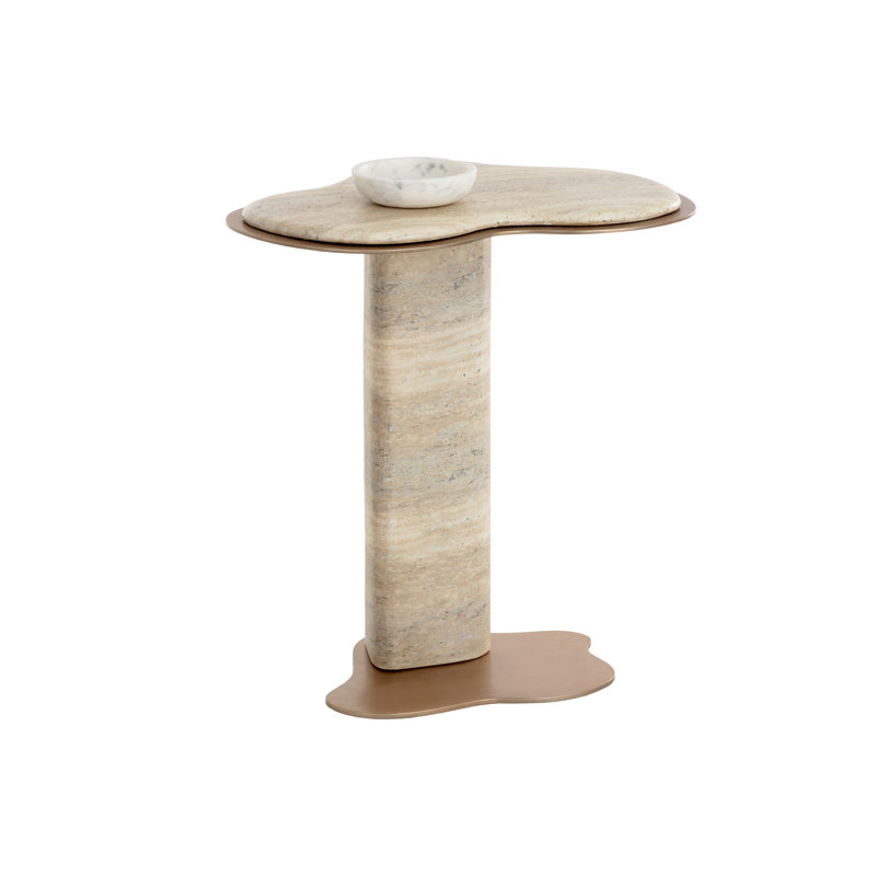 ISOLA END TABLE - TRAVERTINE LOOK - DUNE