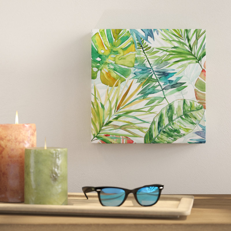 « tropical sketchbook i », peinture sur toile tendue, H 10 po x l 10 po x P 1,5 po
