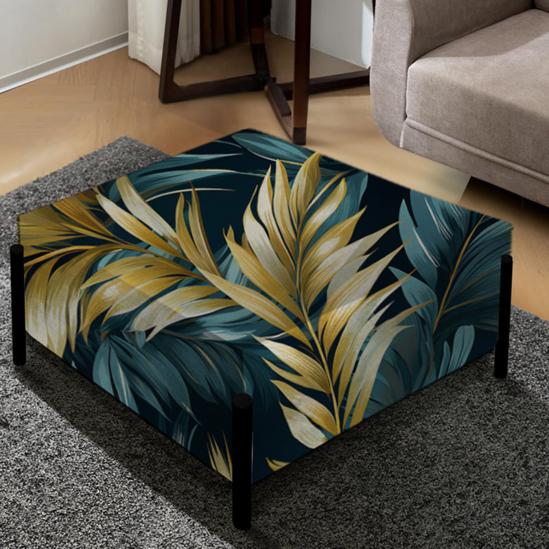 Motif tropical Palm Breeze - grand repose-pieds carré tropical