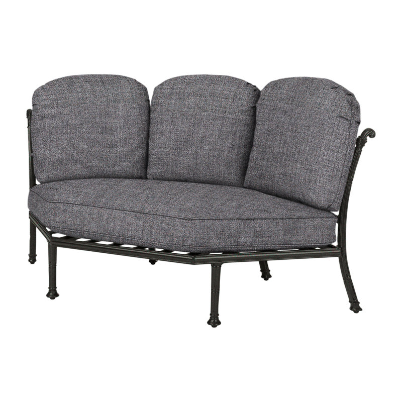 Florence Cushion Three-Back Corner Chair, Cast Slate Sunbrella® Plainweave, Desert Bronze
