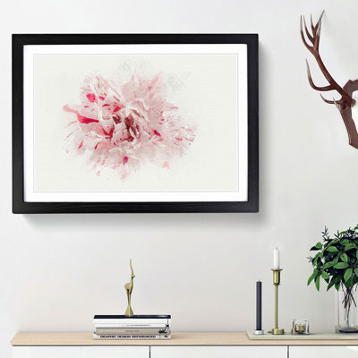 Striking White and Pink Carnation in Abstract - Picture Frame Graphic Art Print