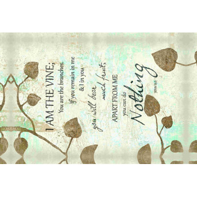 Vine Branches - Toile tendue, art textuel