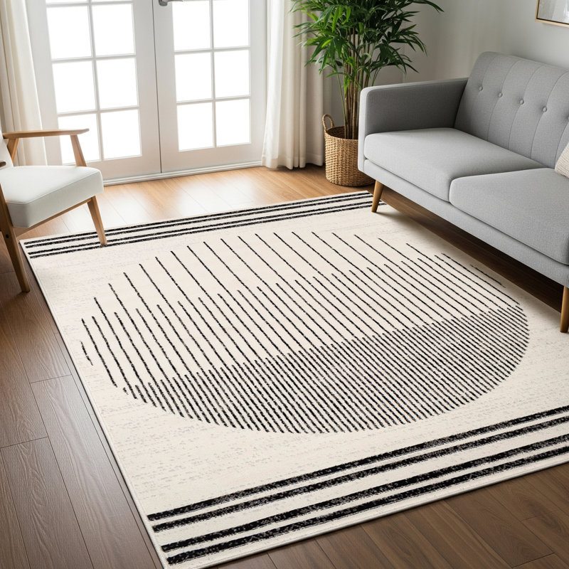 Corum Black/Off-White Rug, Rectangle 240 x 305cm