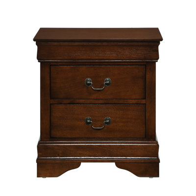 Brown Cherry Nightstand - 2 Drawers, Bedroom, Traditional Design Bedroom Cherry, Style