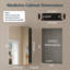 Armoire à pharmacie sans cadre avec miroir, encastré ou à fixation en surface, tablettes réglables en verre trempé, rangement grande capacité, porte réversible-428814976-428814977