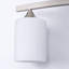 22 po Éclairage de meuble-lavabo cylindrique moderne en nickel 3 lumières pour salle de bain, chambre à coucher avec bras courbés et abat-jour en verre blanc laiteux