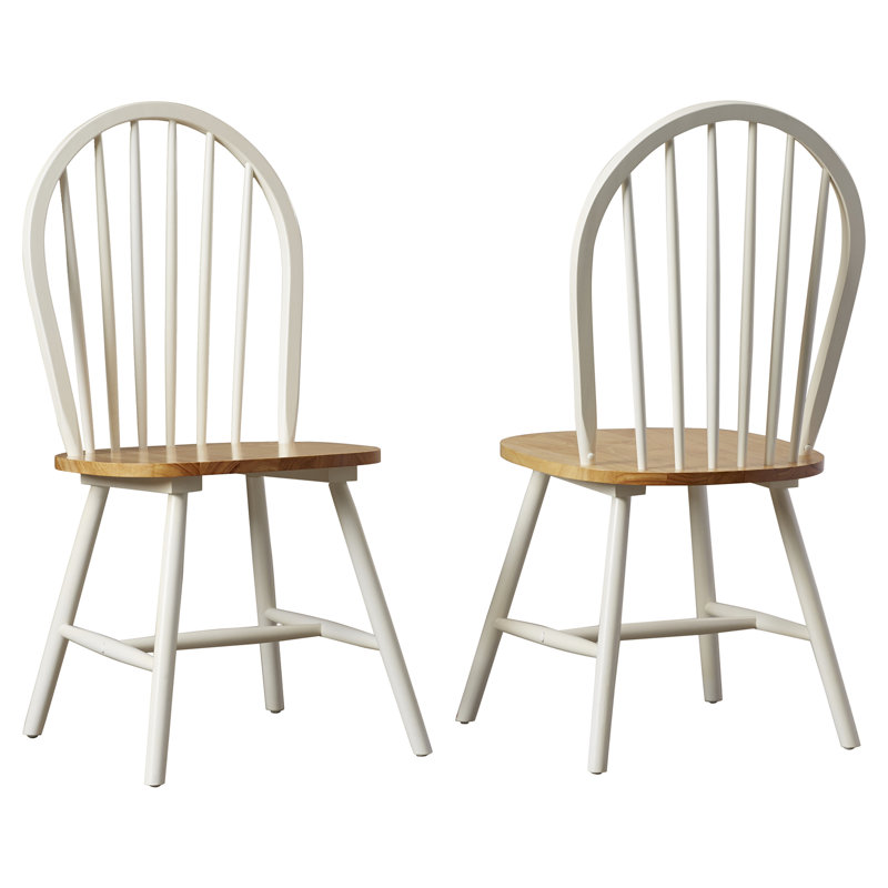 Bella Solid Wood Side Chair, Cream/Natural